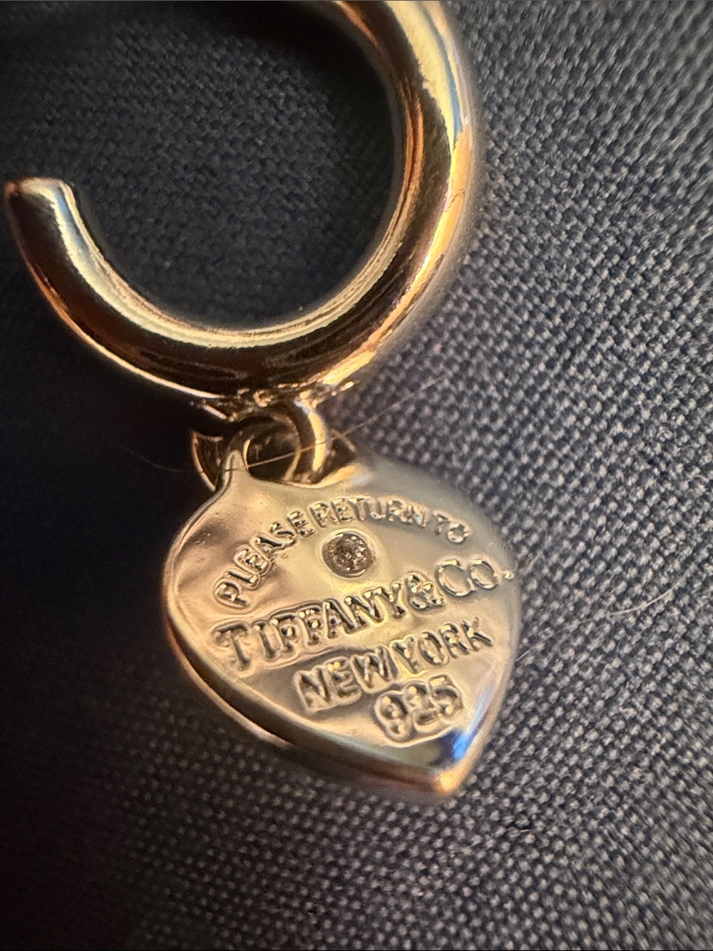 Tiffany & Co. Small Heart Tag Keyring in Shiny Silver